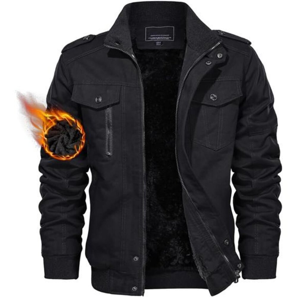 Men's Military Lightweight Jacket Army Cargo Windbreaker Zip Front